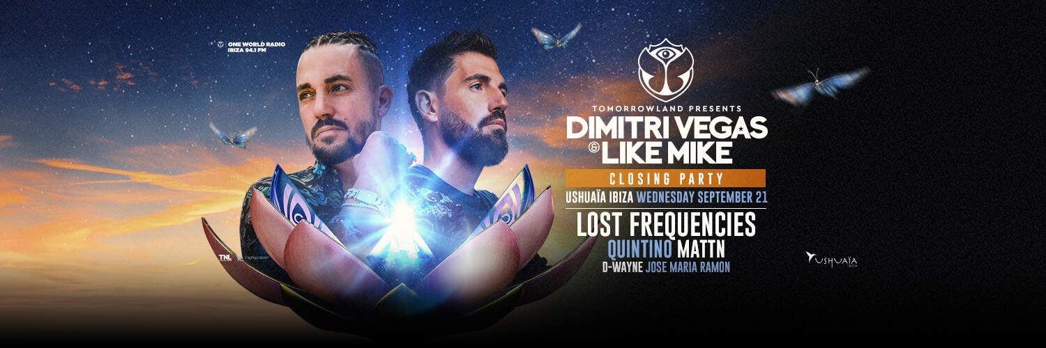 Tomorrowland présente Dimitri Vegas & Like Mike Closing Party à Ushuaïa Ibiza Fiestas Ibiza