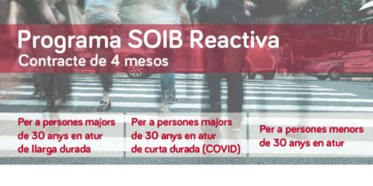 Trabajo en Ibiza: Programa SOIB Reactiva en Ibiza Ibiza