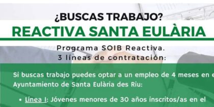 Я работаю на Ибице? Откройте для себя программу SOIB Reactiva Santa Eulalia
