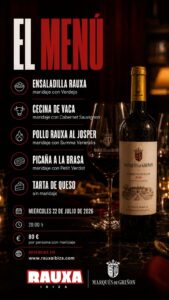 Cena con maridaje en RAUXA Ibiza