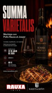 Cena con maridaje en RAUXA Ibiza