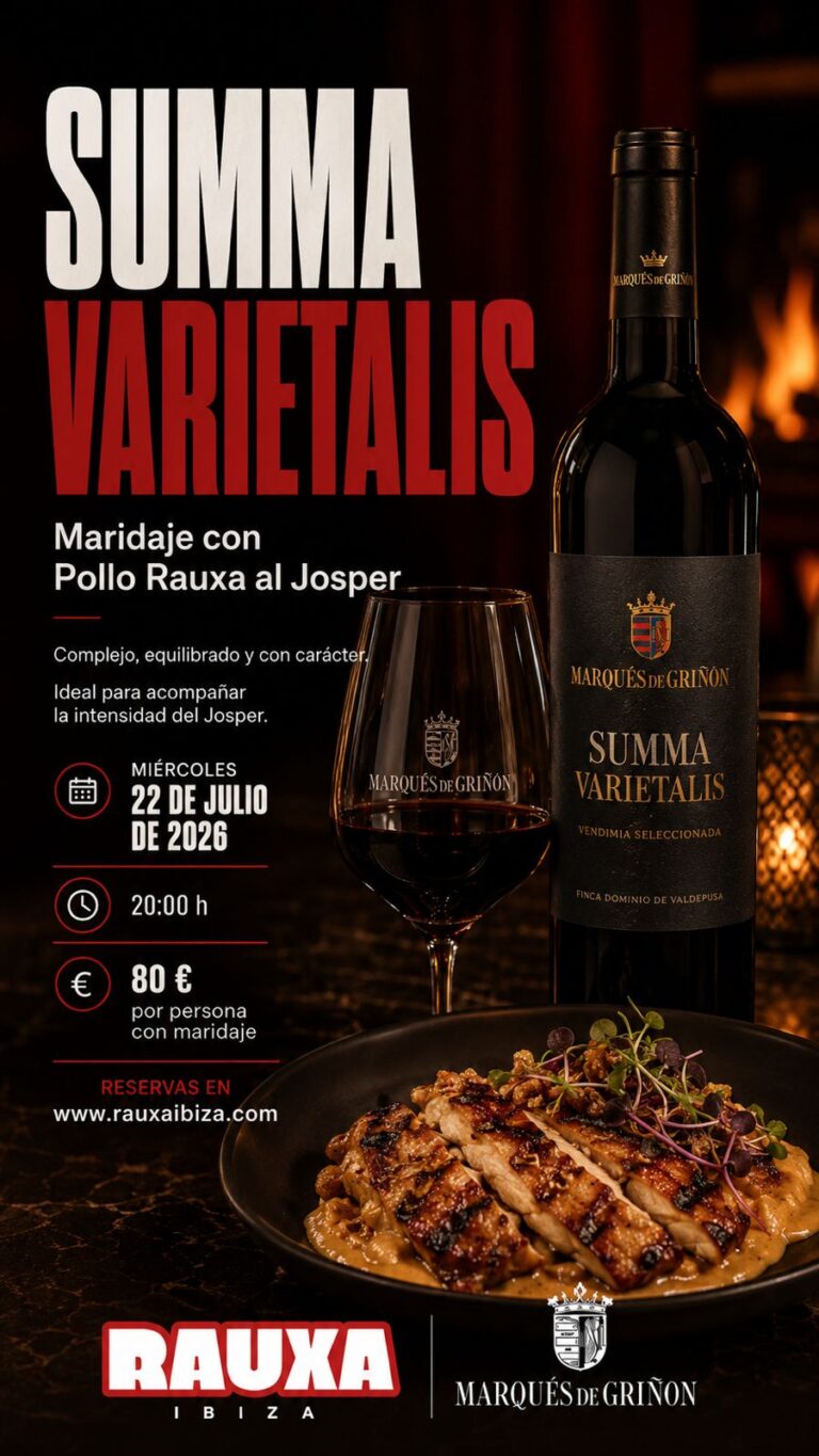 Cena con maridaje en RAUXA Ibiza